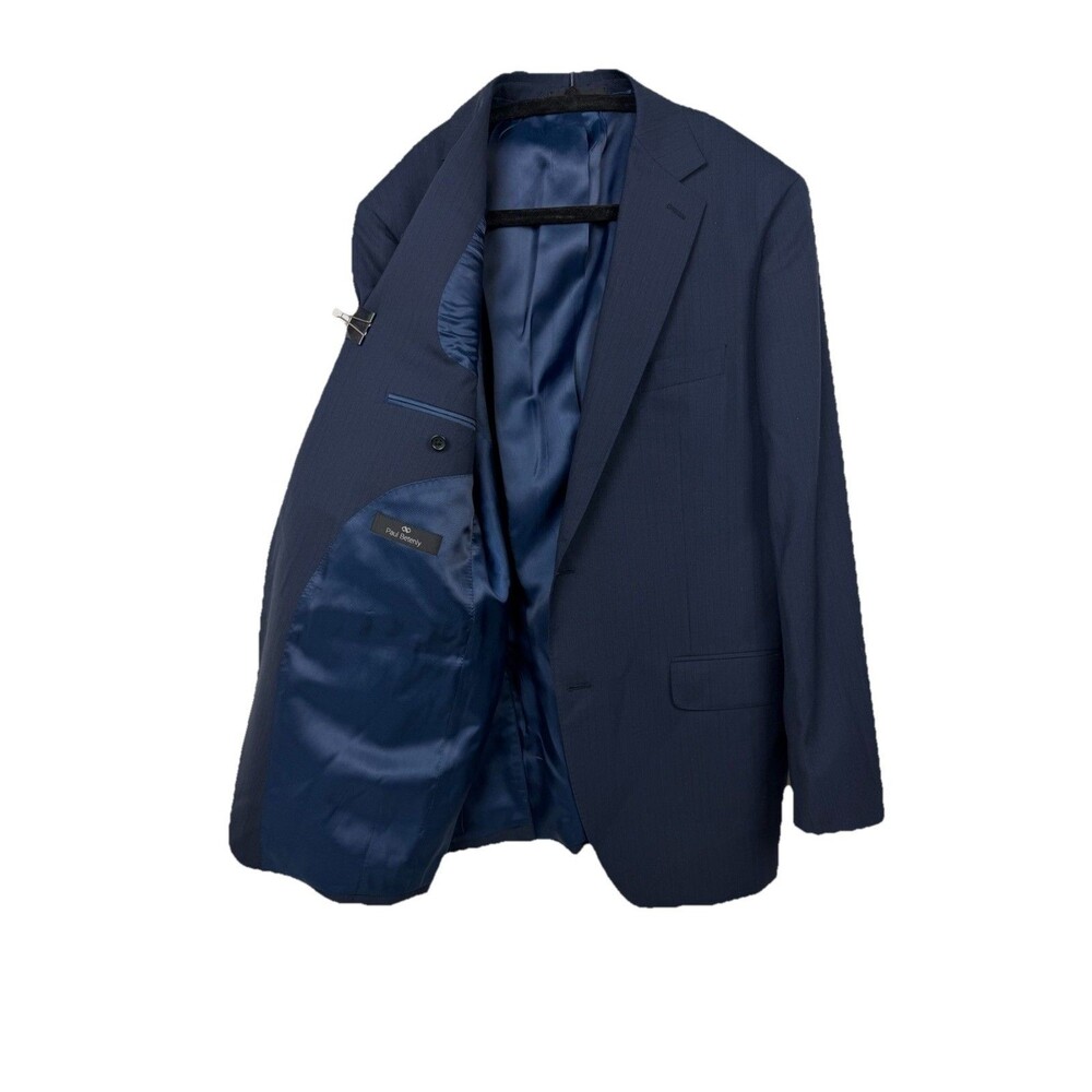 Paul Betenly Thomas Men’s 40R Blazer Sports Coat Jacket Navy 100%Wool Striped